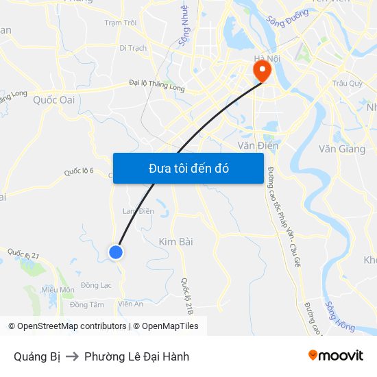 Quảng Bị to Phường Lê Đại Hành map