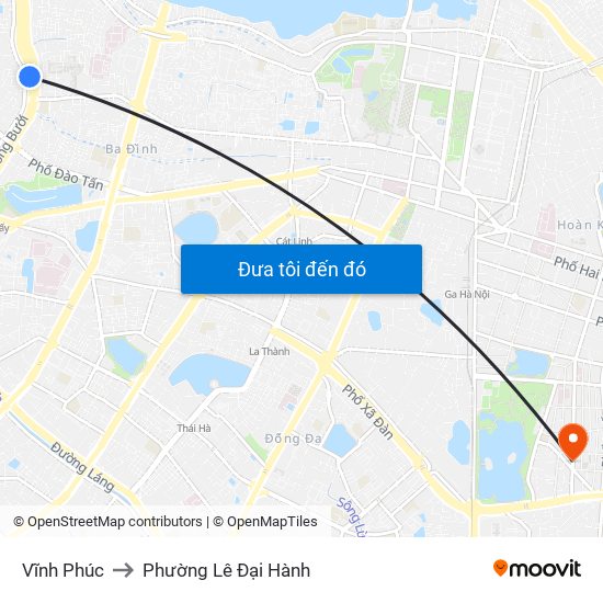 Vĩnh Phúc to Phường Lê Đại Hành map