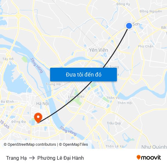 Trang Hạ to Phường Lê Đại Hành map