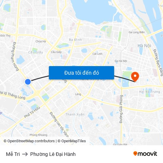 Mễ Trì to Phường Lê Đại Hành map