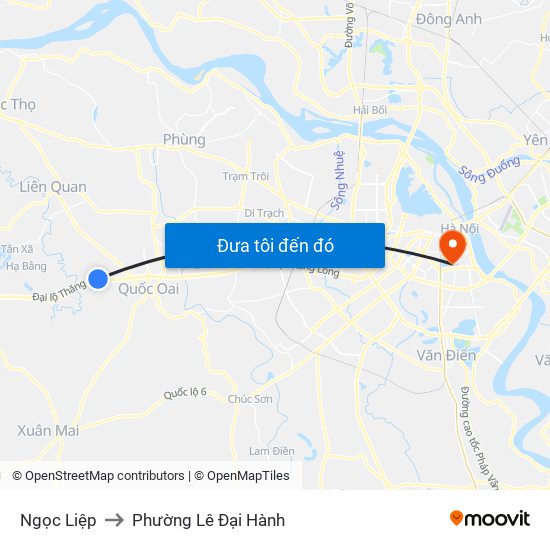 Ngọc Liệp to Phường Lê Đại Hành map