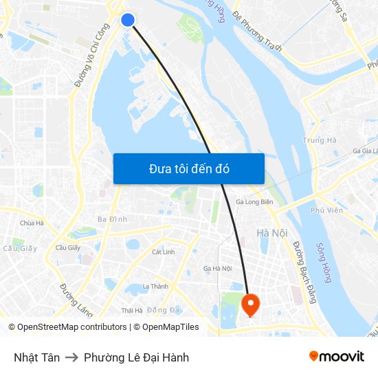 Nhật Tân to Phường Lê Đại Hành map