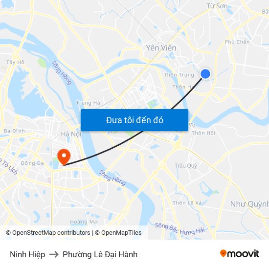 Ninh Hiệp to Phường Lê Đại Hành map