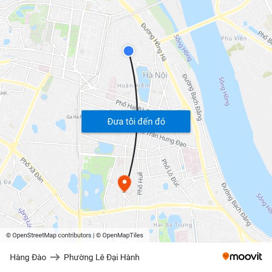 Hàng Đào to Phường Lê Đại Hành map