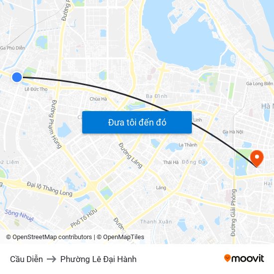 Cầu Diễn to Phường Lê Đại Hành map