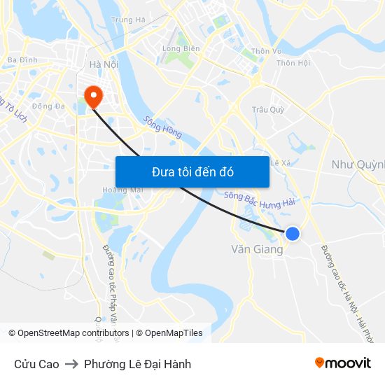 Cửu Cao to Phường Lê Đại Hành map