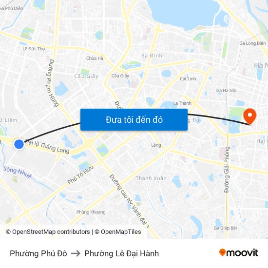 Phường Phú Đô to Phường Lê Đại Hành map