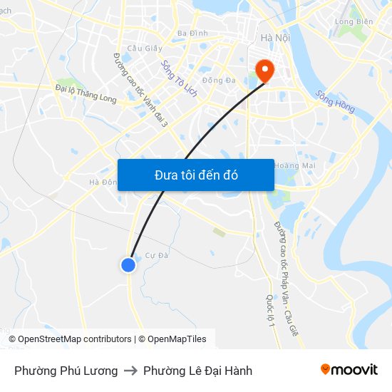 Phường Phú Lương to Phường Lê Đại Hành map