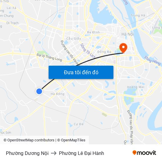 Phường Dương Nội to Phường Lê Đại Hành map