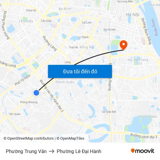 Phường Trung Văn to Phường Lê Đại Hành map