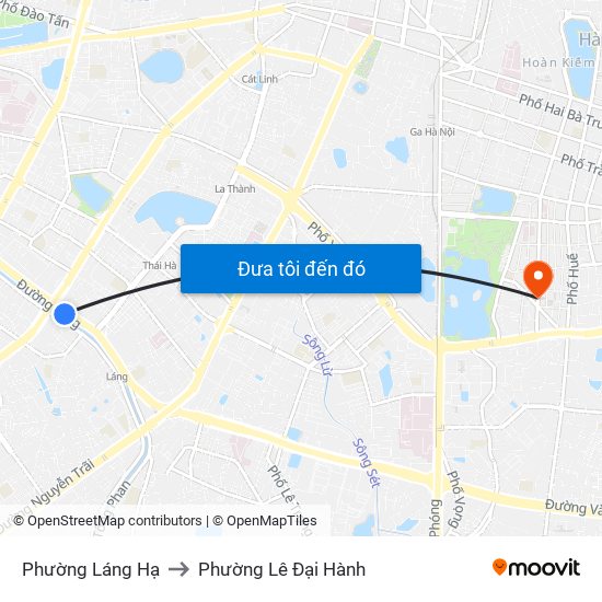 Phường Láng Hạ to Phường Lê Đại Hành map