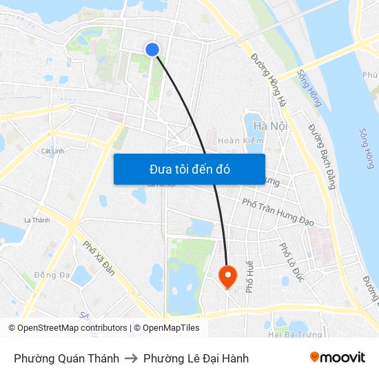 Phường Quán Thánh to Phường Lê Đại Hành map