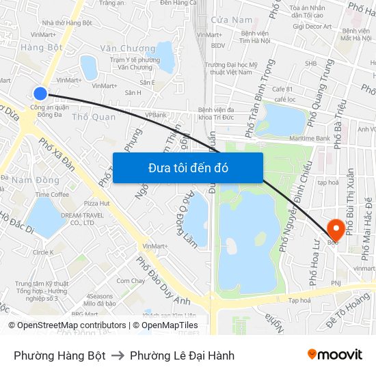 Phường Hàng Bột to Phường Lê Đại Hành map