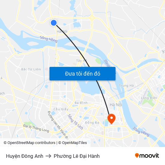 Huyện Đông Anh to Phường Lê Đại Hành map