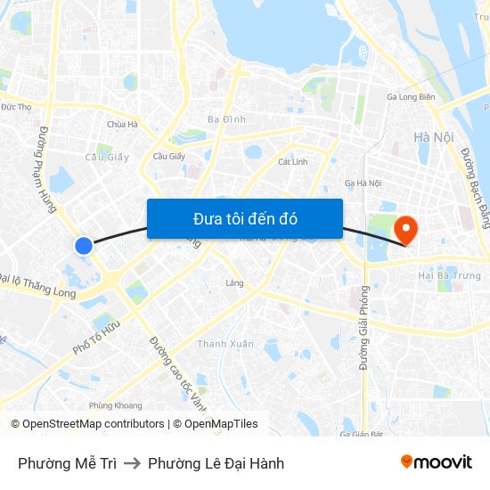 Phường Mễ Trì to Phường Lê Đại Hành map
