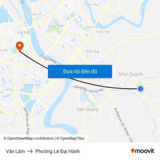 Văn Lâm to Phường Lê Đại Hành map