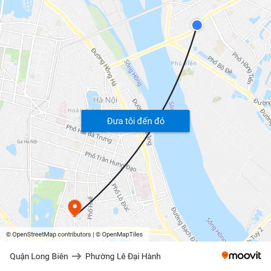 Quận Long Biên to Phường Lê Đại Hành map