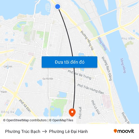 Phường Trúc Bạch to Phường Lê Đại Hành map