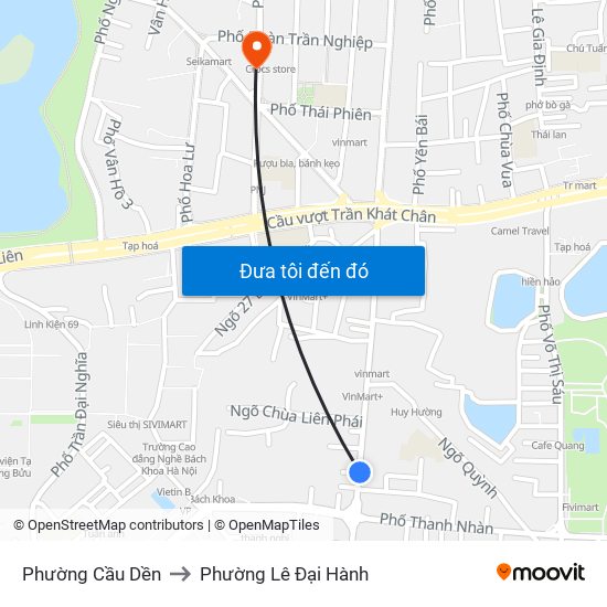 Phường Cầu Dền to Phường Lê Đại Hành map