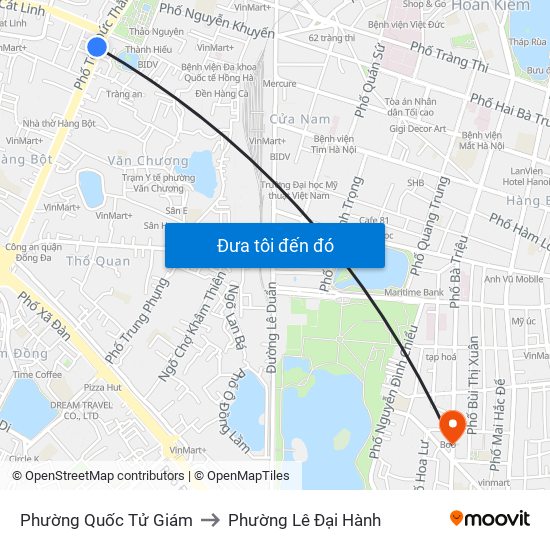 Phường Quốc Tử Giám to Phường Lê Đại Hành map