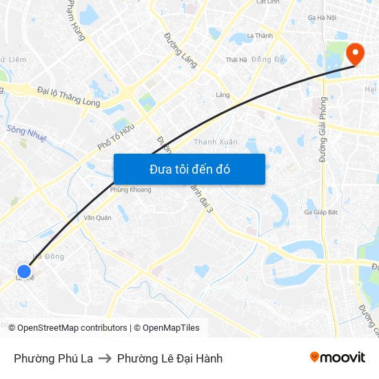 Phường Phú La to Phường Lê Đại Hành map