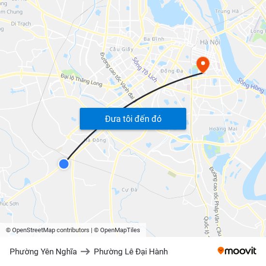 Phường Yên Nghĩa to Phường Lê Đại Hành map