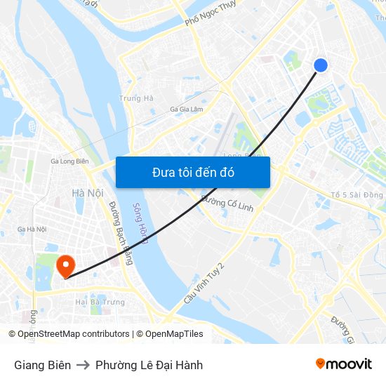 Giang Biên to Phường Lê Đại Hành map