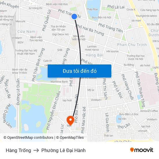 Hàng Trống to Phường Lê Đại Hành map