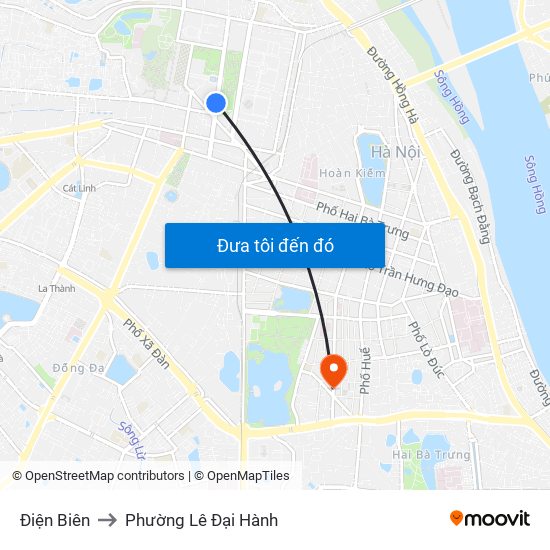 Điện Biên to Phường Lê Đại Hành map