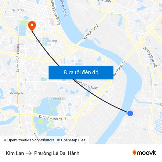 Kim Lan to Phường Lê Đại Hành map