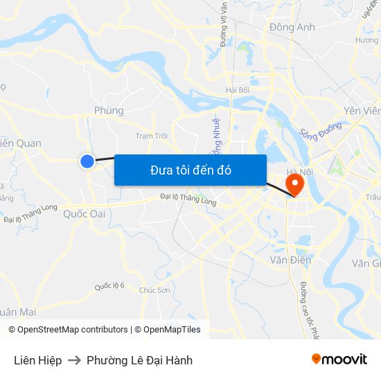 Liên Hiệp to Phường Lê Đại Hành map