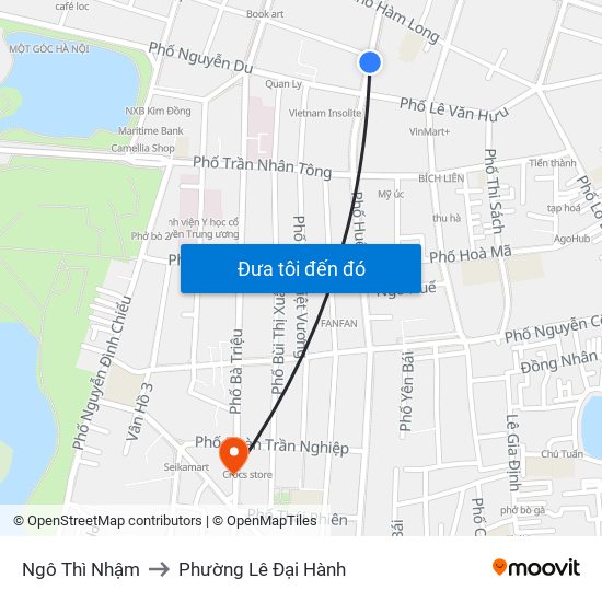 Ngô Thì Nhậm to Phường Lê Đại Hành map