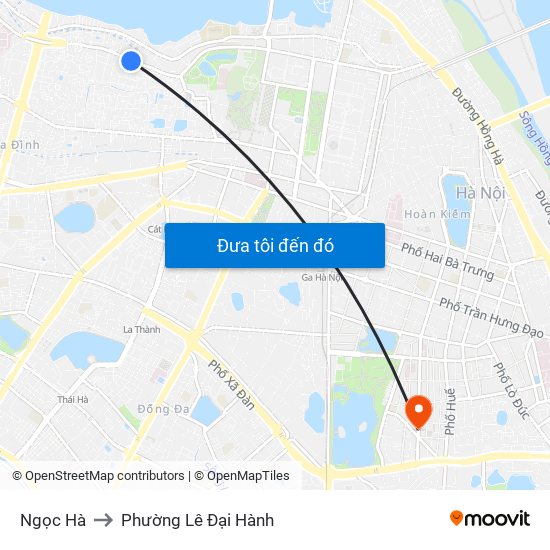 Ngọc Hà to Phường Lê Đại Hành map