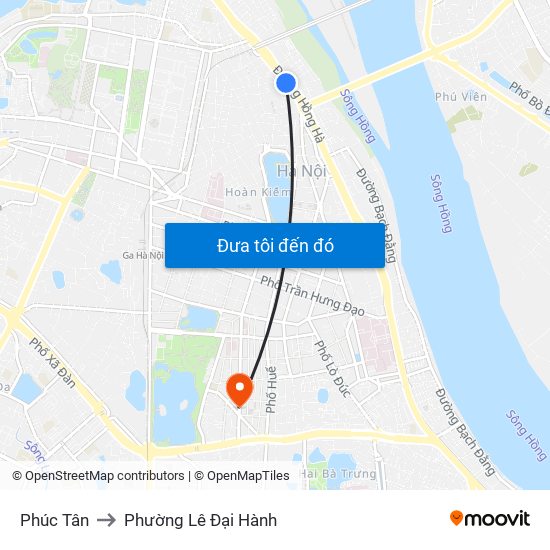 Phúc Tân to Phường Lê Đại Hành map