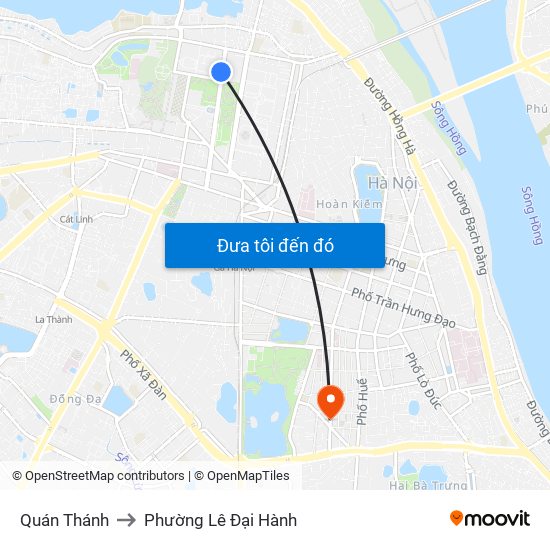 Quán Thánh to Phường Lê Đại Hành map