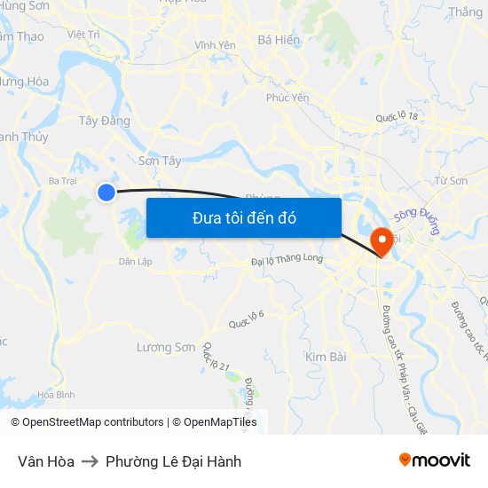 Vân Hòa to Phường Lê Đại Hành map