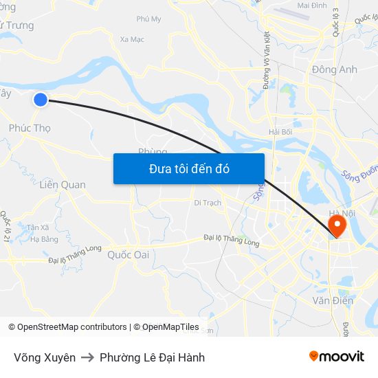 Võng Xuyên to Phường Lê Đại Hành map