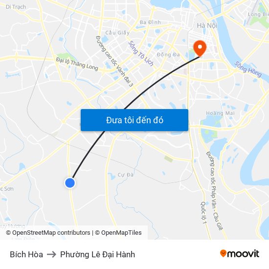 Bích Hòa to Phường Lê Đại Hành map