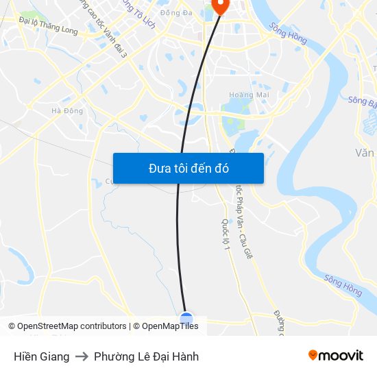 Hiền Giang to Phường Lê Đại Hành map