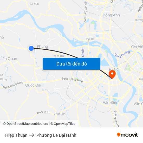 Hiệp Thuận to Phường Lê Đại Hành map