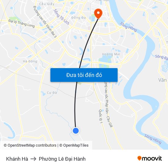 Khánh Hà to Phường Lê Đại Hành map