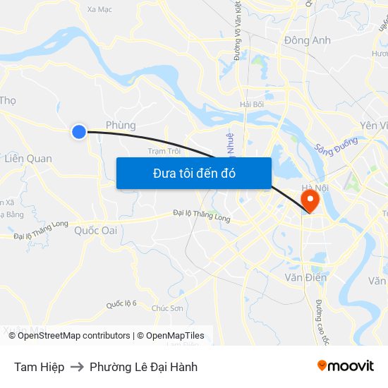 Tam Hiệp to Phường Lê Đại Hành map