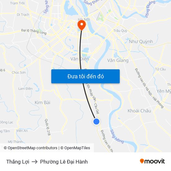 Thắng Lợi to Phường Lê Đại Hành map