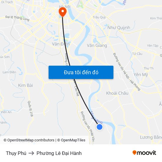 Thụy Phú to Phường Lê Đại Hành map