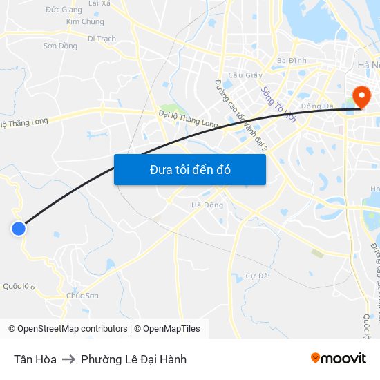 Tân Hòa to Phường Lê Đại Hành map