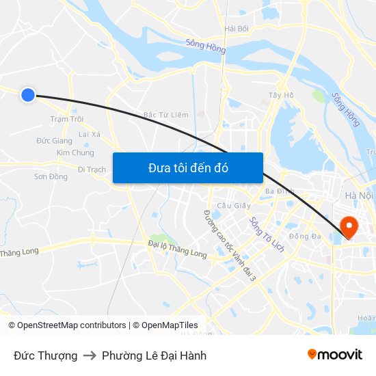 Đức Thượng to Phường Lê Đại Hành map