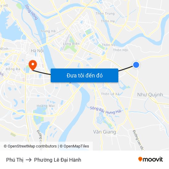 Phú Thị to Phường Lê Đại Hành map