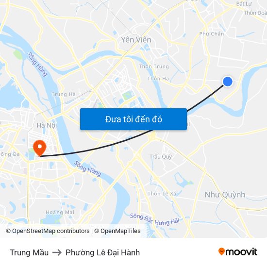 Trung Mầu to Phường Lê Đại Hành map