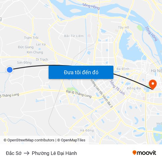 Đắc Sở to Phường Lê Đại Hành map