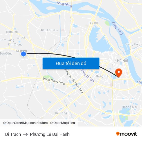 Di Trạch to Phường Lê Đại Hành map